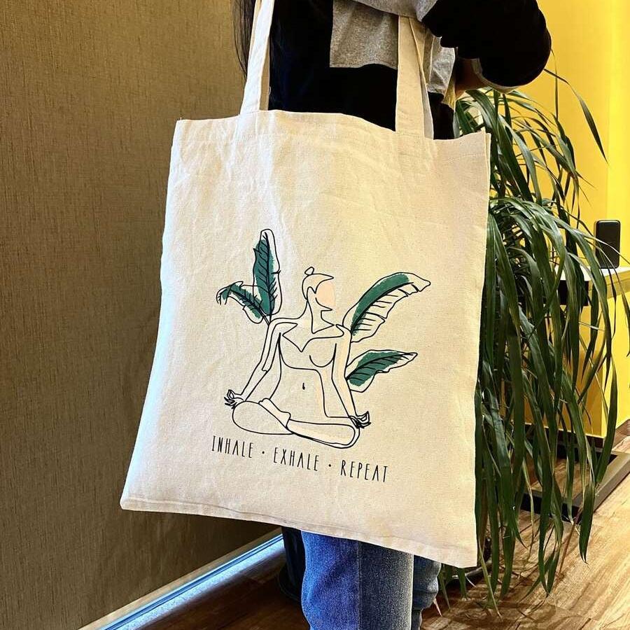 Inhale Exhale - 100% Cotton Canvas Tote Bag | Verified Sustainable by Brown Living™