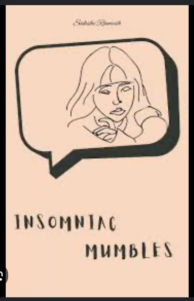 Insomniac Mumbles Poetry Book | Short Dark & Humorous Poems – Bookmarks on Brown Living™. SKU: IMPB. Img 1.