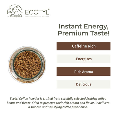Instant Coffee Powder | Arabica Coffee | Freeze Dried | 60g – Coffee on Brown Living™. SKU: ECOTYL00064. Img 2.