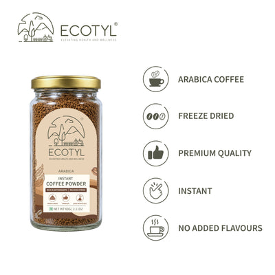Instant Coffee Powder | Arabica Coffee | Freeze Dried | 60g – Coffee on Brown Living™. SKU: ECOTYL00064. Img 3.