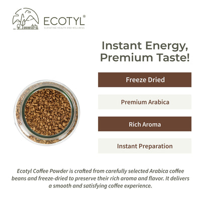 Instant Coffee Powder | Arabica Coffee | Freeze Dried | 60g – Coffee on Brown Living™. SKU: ECOTYL00064. Img 2.