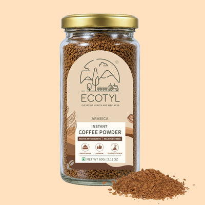 Instant Coffee Powder | Arabica Coffee | Freeze Dried | 60g – Coffee on Brown Living™. SKU: ECOTYL00064. Img 1.