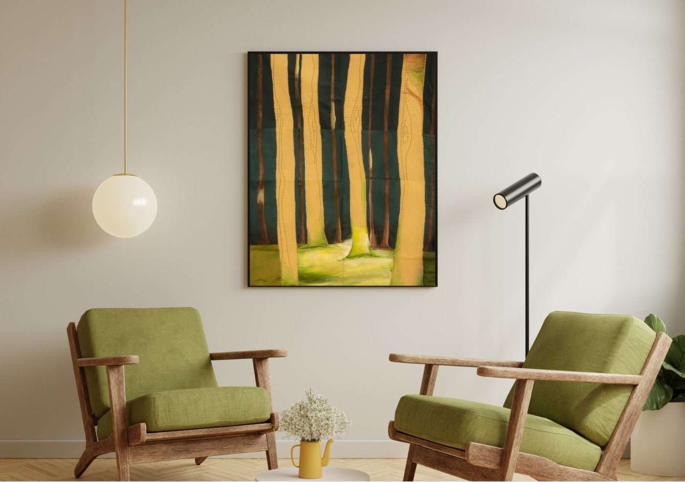 Into the Shadows Wall Art Print | Minimal Abstract Artwork – Wall Decor on Brown Living™. SKU: WA01. Img 4.