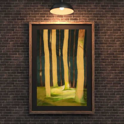 Into the Shadows Wall Art Print | Minimal Abstract Artwork – Wall Decor on Brown Living™. SKU: WA01. Img 2.