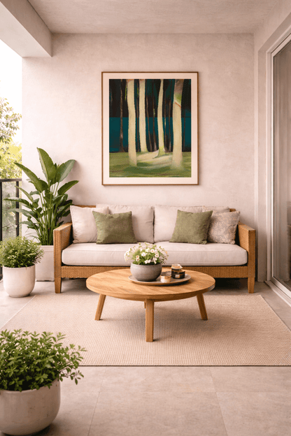 Into the Shadows Wall Art Print | Minimal Abstract Artwork – Wall Decor on Brown Living™. SKU: WA02. Img 5.