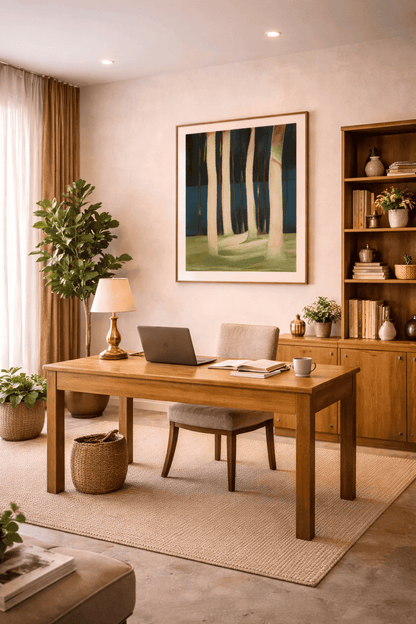 Into the Shadows Wall Art Print | Minimal Abstract Artwork – Wall Decor on Brown Living™. SKU: WA02. Img 6.