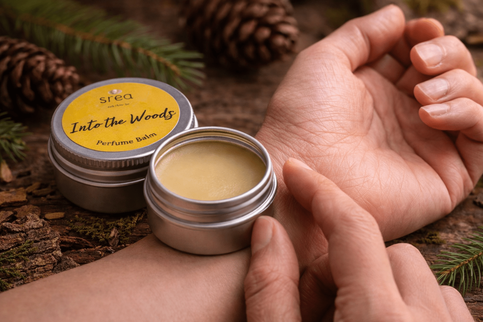 Into The Woods Long - Lasting Solid Fragrance | Perfume Balm – Perfume on Brown Living™. SKU: SN-PB-IW-10. Img 2.