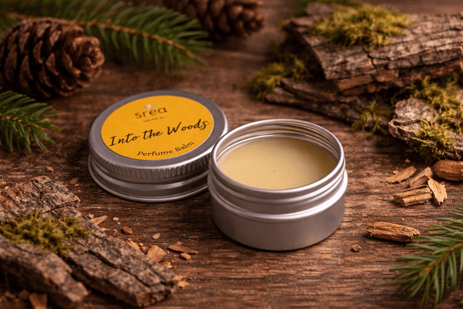 Into The Woods Long - Lasting Solid Fragrance | Perfume Balm – Perfume on Brown Living™. SKU: SN-PB-IW-10. Img 1.