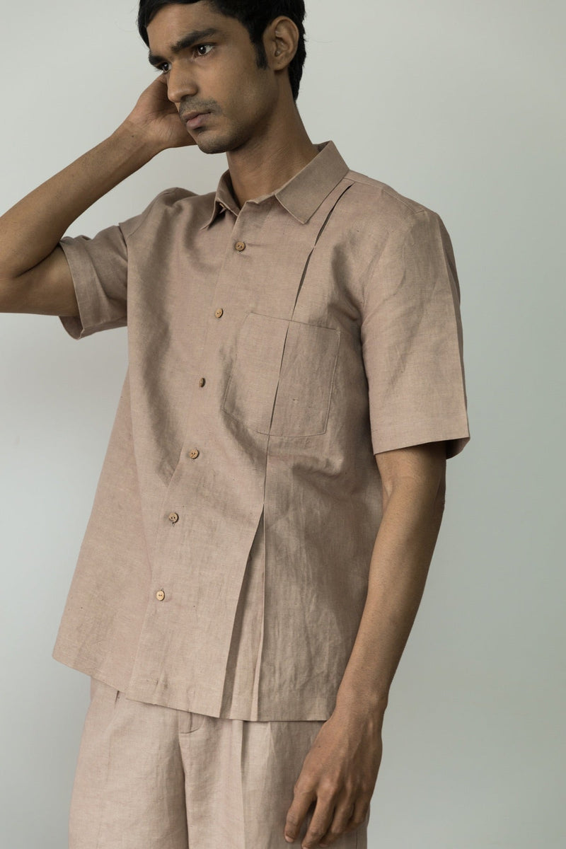 Inverted-Pleat Hemp Cotton Shirt | Verified Sustainable Mens Shirt on Brown Living™