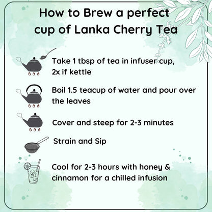 Invigorating Lanka Cherry Tea - For Insomnia and Stress - 50 g | Verified Sustainable by Brown Living™