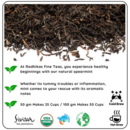 Invigorating Spearmint Darjeeling Leaf - Enhances Mood and Focus | Verified Sustainable by Brown Living™