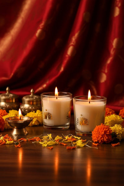 Ira Candles – Set of 2 Decorative Candles – Candles & Fragrances on Brown Living™. SKU: ICRH. Img 4.