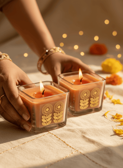 Ira Candles – Set of 2 Decorative Candles – Candles & Fragrances on Brown Living™. SKU: MACRH. Img 2.