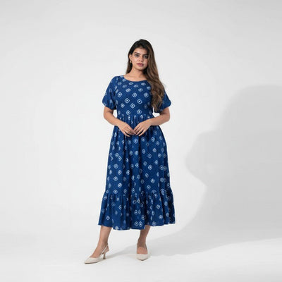 Iris Ankle Length Dress in Kala Cotton for Women – Womens Dress on Brown Living™. SKU: KAL-IRS-XXS. Img 1.