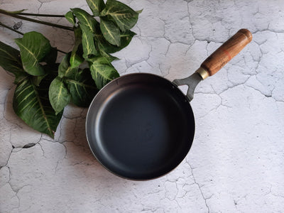 Iron Fry Pan | Traditional Iron Skillet for Healthy Cooking – Kitchen Tools on Brown Living™. SKU: IFP8. Img 2.