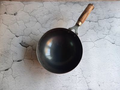 Iron Wok | Traditional Iron Kadhai for Healthy Cooking – Kitchen Tools on Brown Living™. SKU: IDPW8. Img 1.