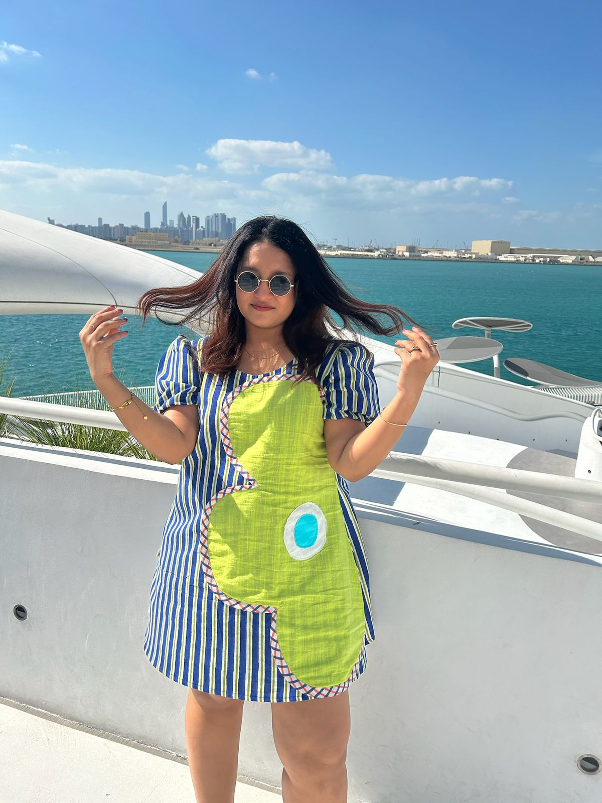 Island Ripple Shift Dress For Women | Relaxed Everyday Dress – Womens Dress on Brown Living™. SKU: DR-52-XS-BL. Img 2.