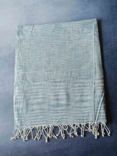 Ivory Blush Hemp Fabric Unisex Stole – Womens Scarf on Brown Living™. SKU: SSRH03_N. Img 11.