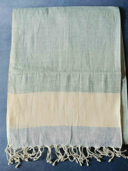 Ivory Blush Hemp Fabric Unisex Stole – Womens Scarf by Rasa Home available on Brown Living™. Striped Hemp Stole . SKU: SSRH02_N. Img 13.