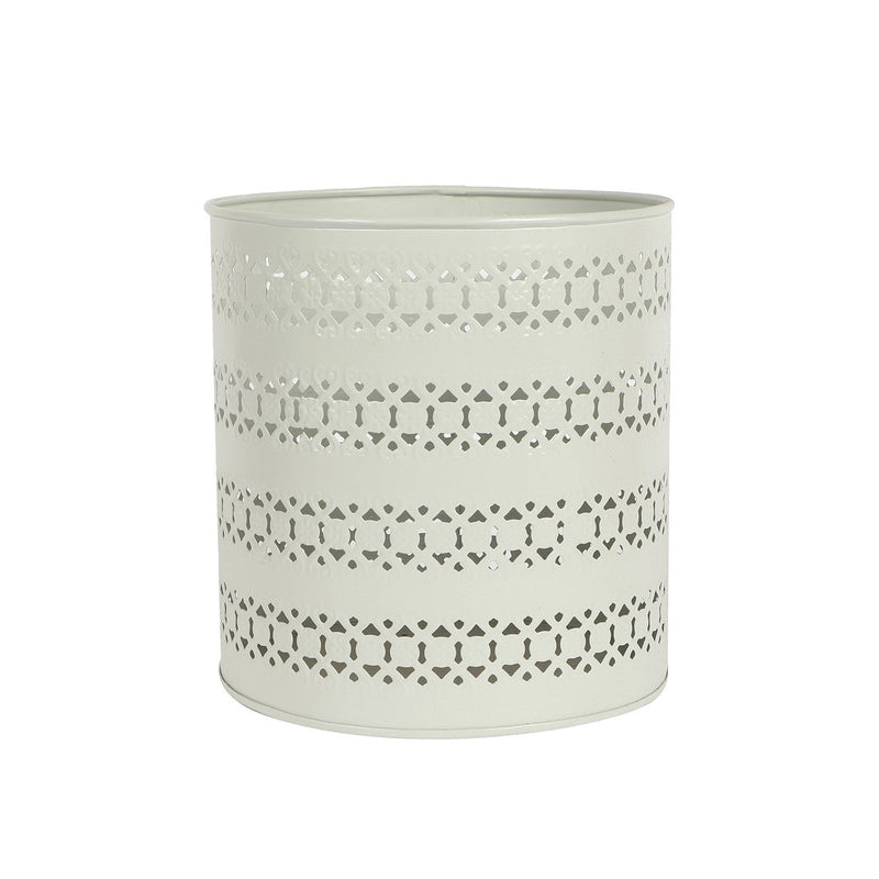 Ivory Mint Wastebasket Metal Trash Bin | Verified Sustainable by Brown Living™