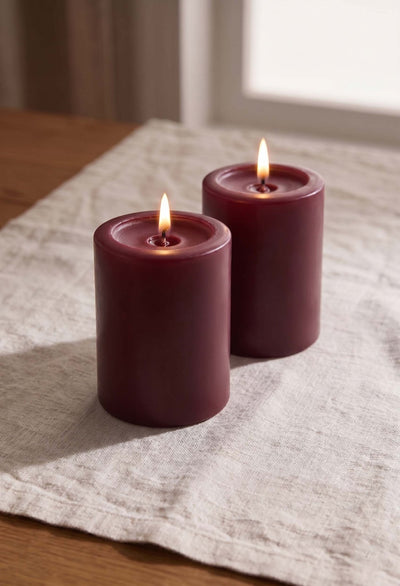 Ivory Pillar Candles Set of 2 | Elegant Decorative Candles – Candles & Fragrances on Brown Living™. SKU: IPC9. Img 8.