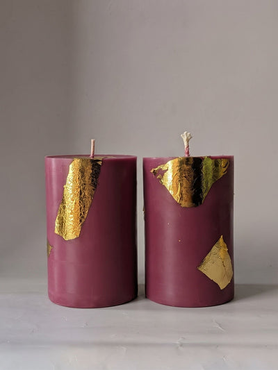 Ivory Thick Pillar Candles Set of 2 | Elegant Decorative Candles – Candles & Fragrances on Brown Living™. SKU: ITKPC4. Img 6.