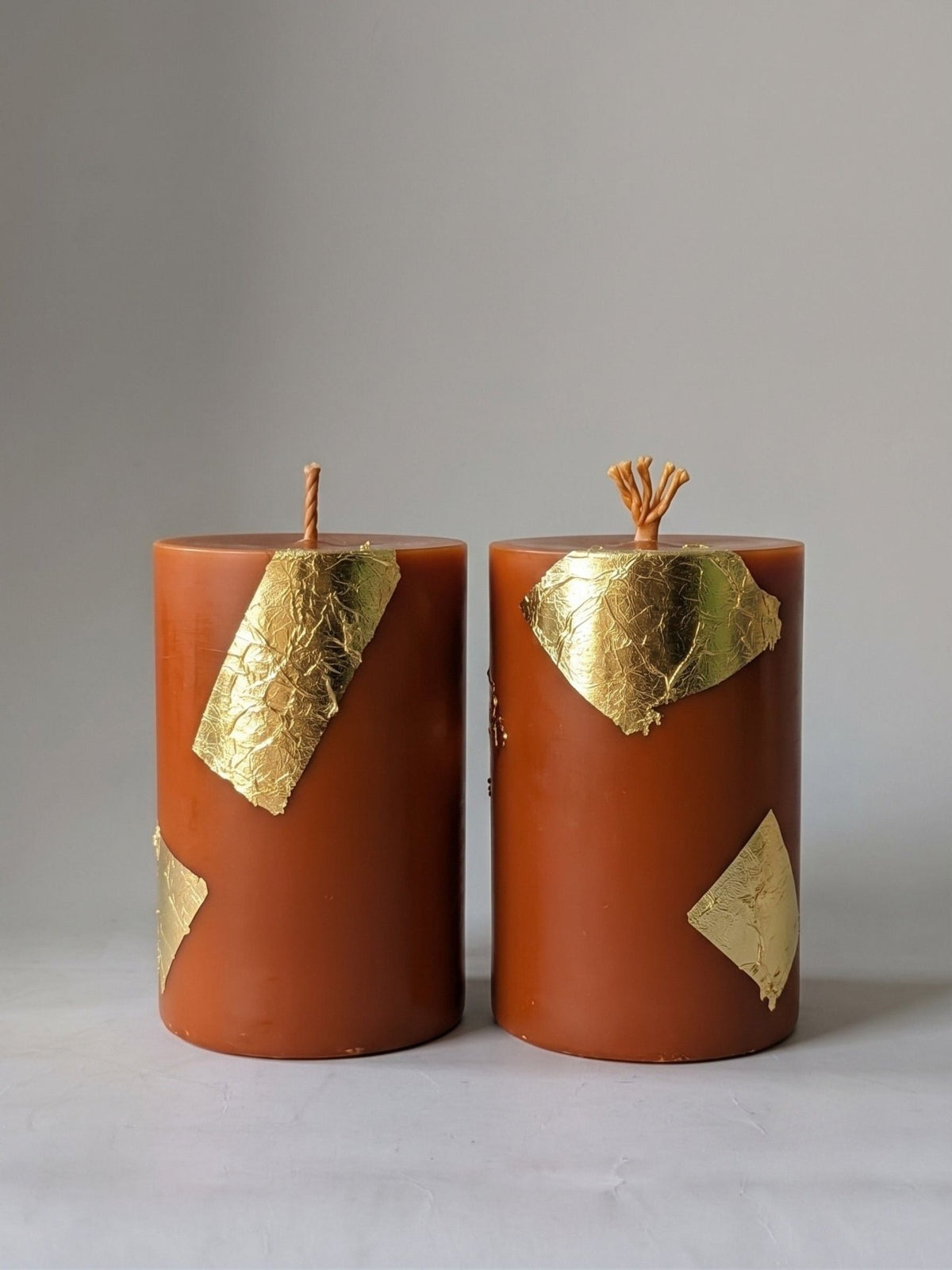 Ivory Thick Pillar Candles Set of 2 | Elegant Decorative Candles – Candles & Fragrances on Brown Living™. SKU: ITKPC6. Img 5.