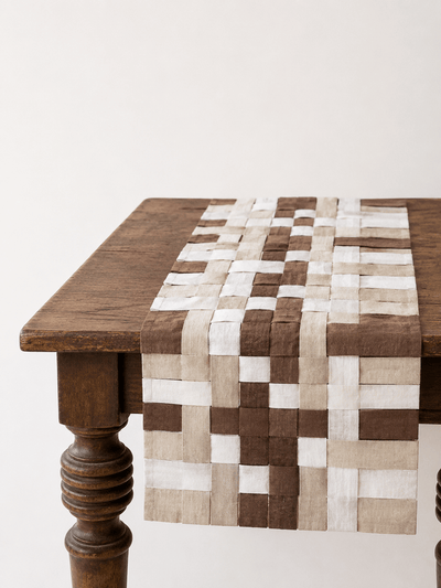 Jaal Table Runner Handcrafted Decorative Table Linen – Table Linens on Brown Living™. SKU: TR10. Img 4.