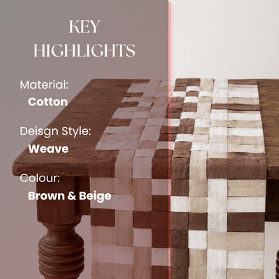 Jaal Table Runner Handcrafted Decorative Table Linen – Table Linens on Brown Living™. SKU: TR11. Img 6.
