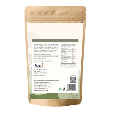 Jackfruit Flour | Low Glycemic Index | Gluten Free | 500g – Bakery Items by Ecotyl available on Brown Living™. . SKU: ECOTYL00034. Img 6.
