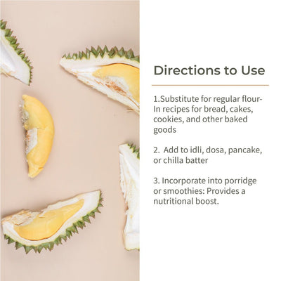 Jackfruit Flour | Low Glycemic Index | Gluten Free | 500g – Bakery Items by Ecotyl available on Brown Living™. . SKU: ECOTYL00034. Img 4.