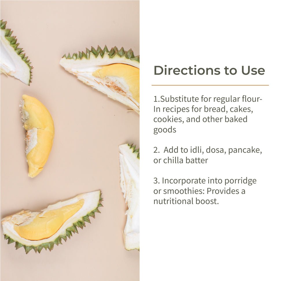 Jackfruit Flour | Low Glycemic Index | Gluten Free | 500g – Bakery Items by Ecotyl available on Brown Living™. . SKU: ECOTYL00034. Img 4.