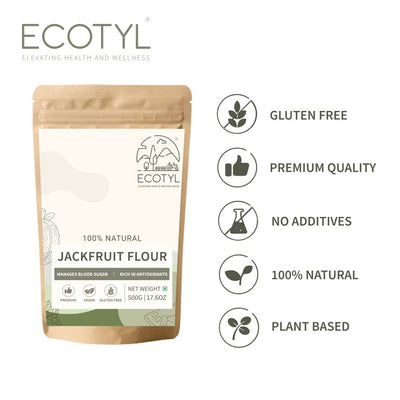 Jackfruit Flour | Low Glycemic Index | Gluten Free | 500g – Bakery Items by Ecotyl available on Brown Living™. . SKU: ECOTYL00034. Img 3.
