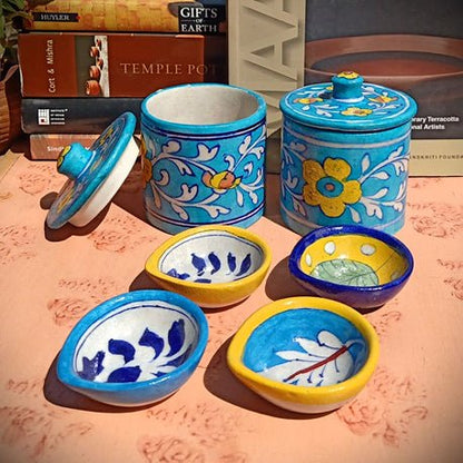 Jaipur Blue Pottery Diwali Gift Set - Large | Verified Sustainable by Brown Living™