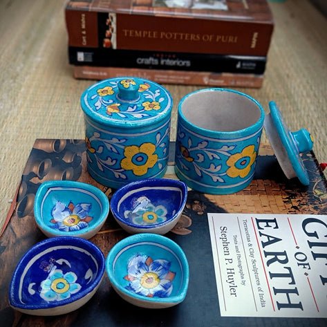 Jaipur Blue Pottery Diwali Gift Set - Large | Verified Sustainable by Brown Living™