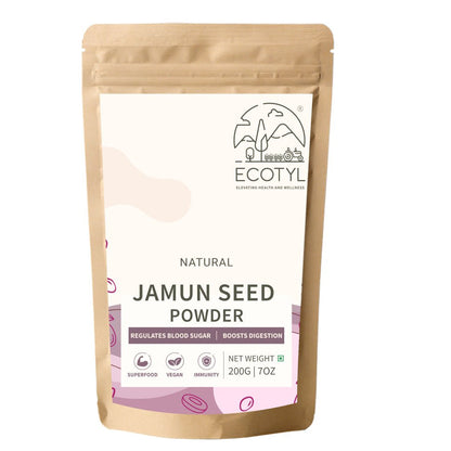 Jamun Seed Powder | Blood Sugar Control | Rich in Antioxidants | 200g – Powder Drink Mixes by Ecotyl available on Brown Living™. . SKU: ECOTYL00035. Img 5.