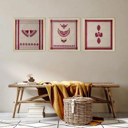 Japi Fabric Wall Art – 15 x 17 Inches | Handcrafted Textile (Unframed) – Wall Decor on Brown Living™. SKU: UD00000207. Img 2.