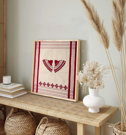 Japi Fabric Wall Art – 15 x 17 Inches | Handcrafted Textile (Unframed) – Wall Decor on Brown Living™. SKU: UD00000207. Img 1.