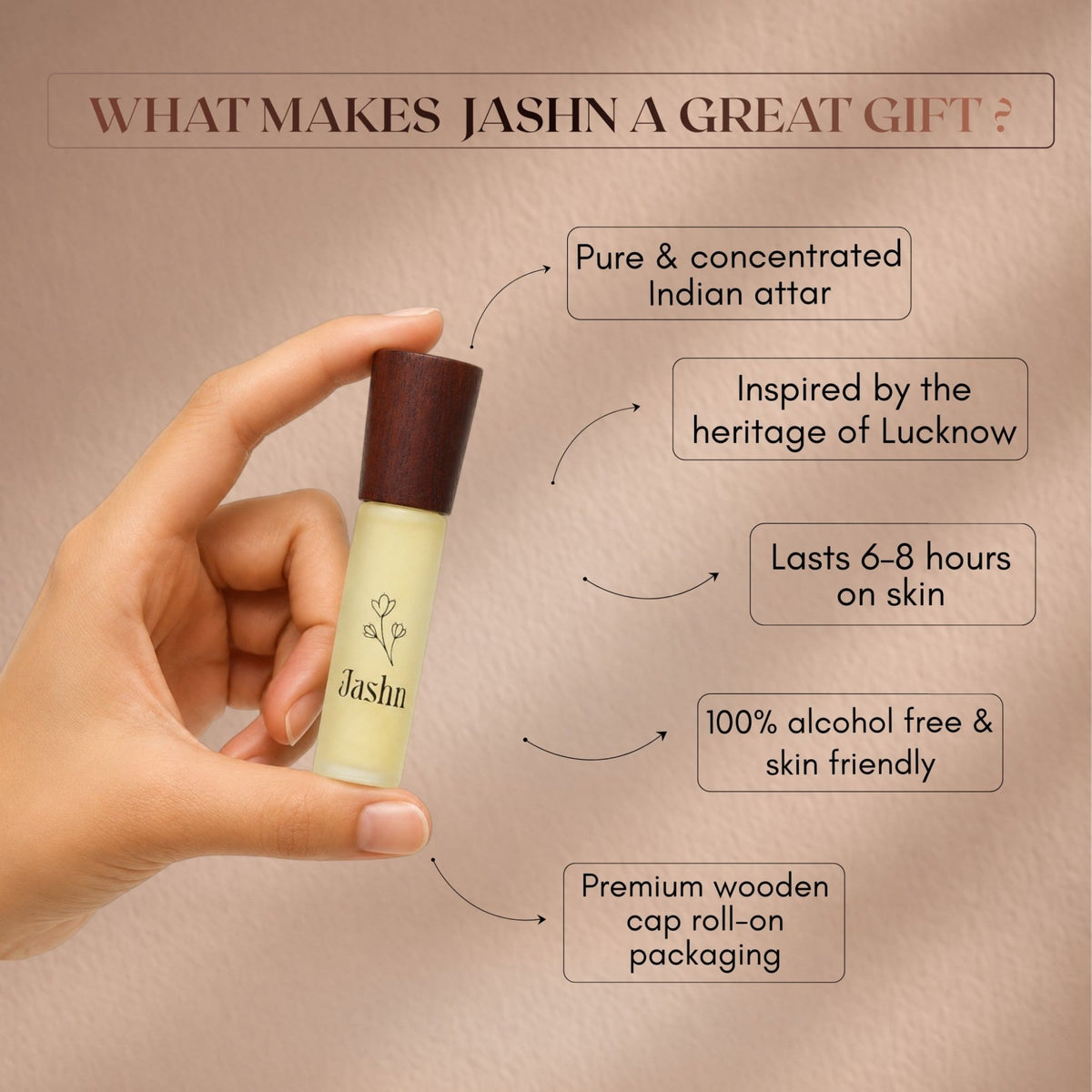 Jashn Alcohol-Free Attar | 10mL Roll-On – Perfume on Brown Living™. SKU: Jashn_8ml_1788422208460_0b48r. Img 5.