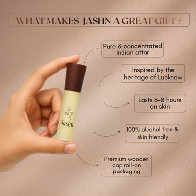 Jashn Alcohol-Free Attar | 10mL Roll-On – Perfume on Brown Living™. SKU: Jashn_8ml_1788422208460_0b48r. Img 5.