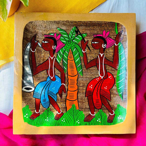 Jashn Square Handcrafted Mango Wood Platter | Verified Sustainable Trays & Platters on Brown Living™