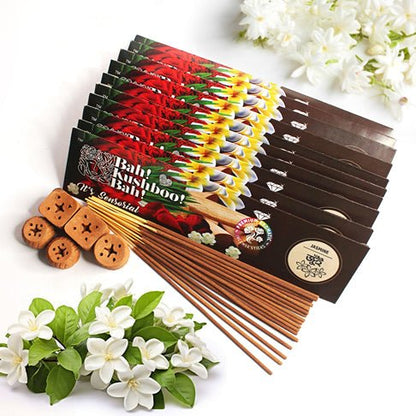 Jasmine Bah Kushboo Bah Premium Sensorial Aromatic Incense Sticks (10 Packs = 400+ Sticks) | Verified Sustainable by Brown Living™