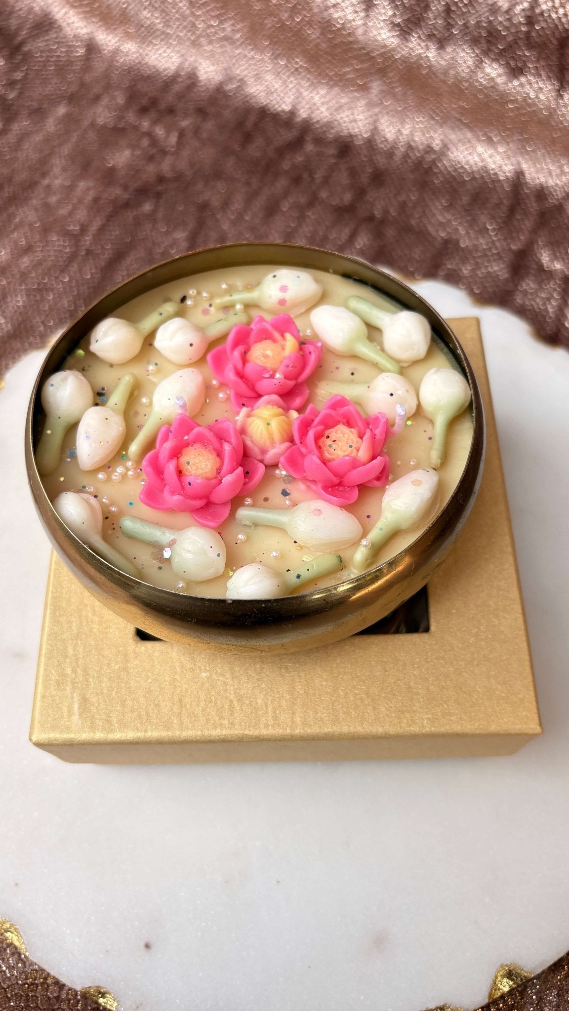 Jasmine Bloom Candle | Floral Decorative Candle – Candles & Fragrances on Brown Living™. SKU: LUSH_0058. Img 3.
