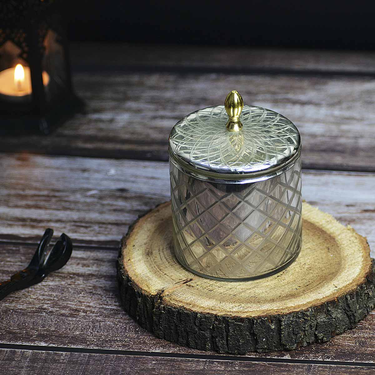 Jasmine Diamond Glass Luxury Soy Wax Candle | Verified Sustainable by Brown Living™