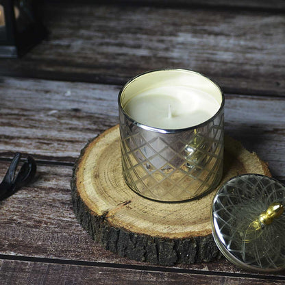 Jasmine Diamond Glass Luxury Soy Wax Candle | Verified Sustainable by Brown Living™