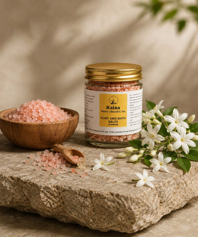 Jasmine Foot & Bath Salts 150g | Vegan Relaxing Bath Soak – Bath Salt on Brown Living™. SKU: JSFBSL. Img 1.
