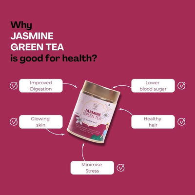 Jasmine Green Tea – Improves Heart Health & Manages Weight – 50g – Tea on Brown Living™. SKU: SRTin50New. Img 5.