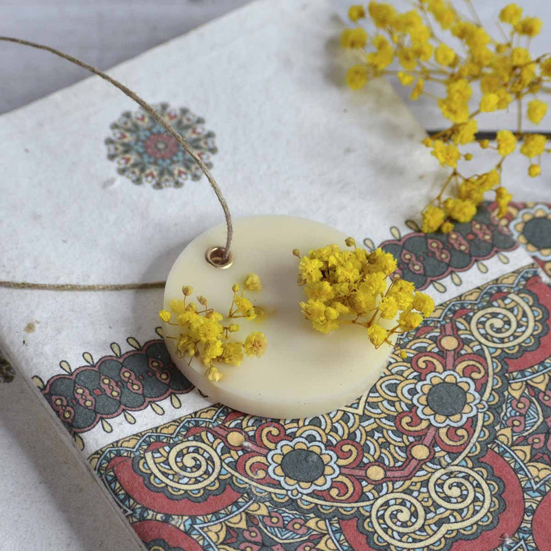 Jasmine Small Round Sachet | Verified Sustainable Wax Sachets & Fragrance on Brown Living™