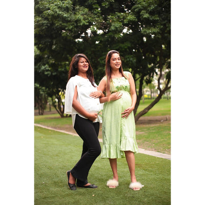 Jazzy Jellyfish Cotton Maternity Dress for Women – Womens Maternity Wear on Brown Living™. SKU: MCBL138. Img 3.