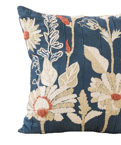 Jcobean Multi Luxe Cotton Cushion | Textured Luxury Decor – Pillow on Brown Living™. SKU: TEE-25744. Img 4.